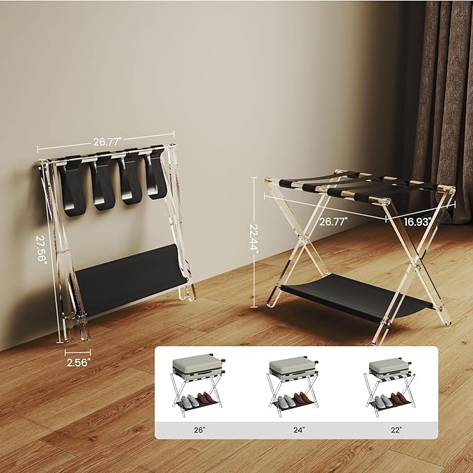 Sumerflos Acrylic Luggage Rack for Guest Room - Image 5