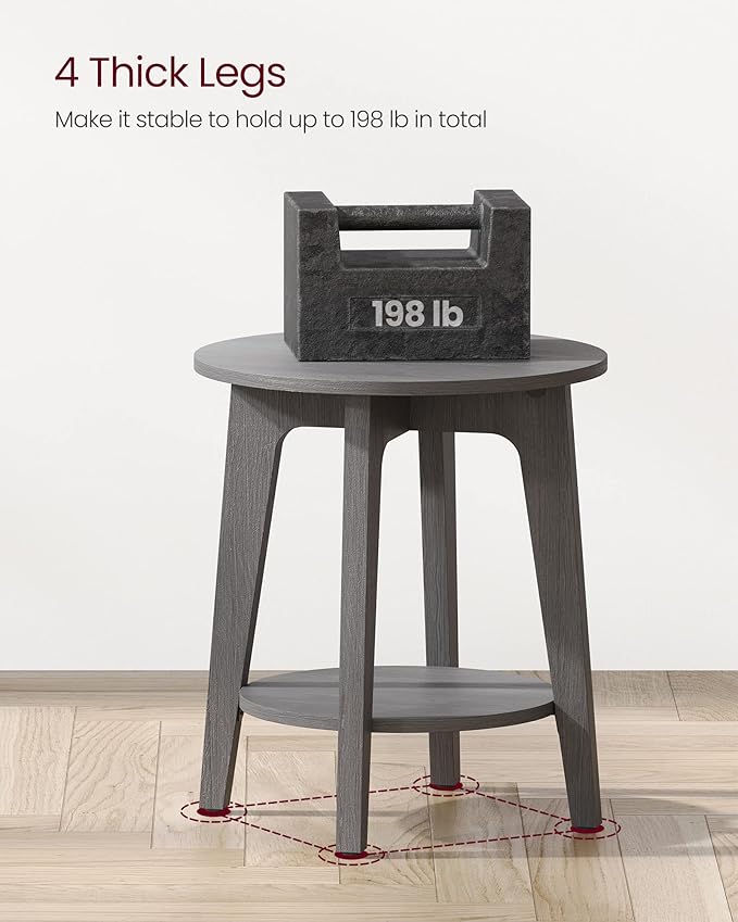 VASAGLE Side Table, Small Round End Table - Image 8