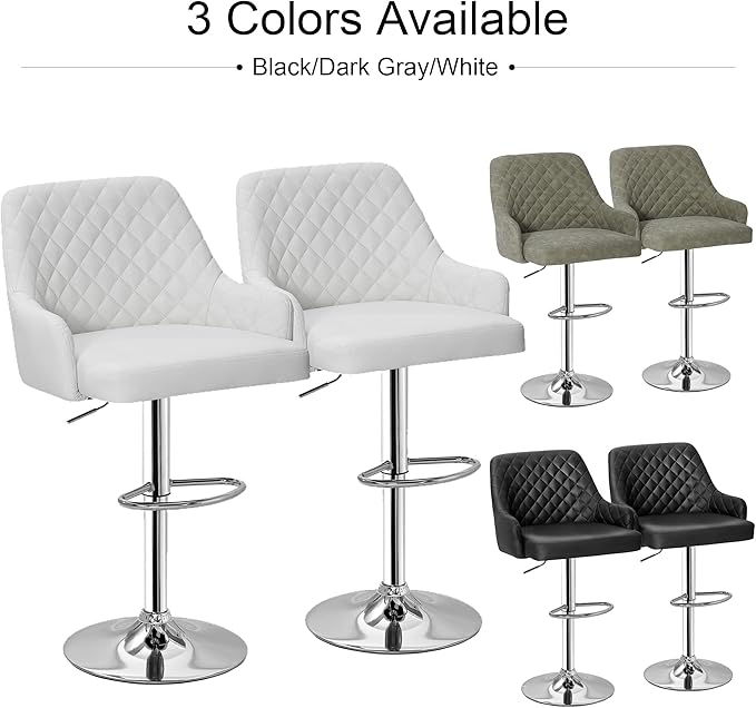 VECELO Adjustable Bar Stools Set of 4 - Image 4