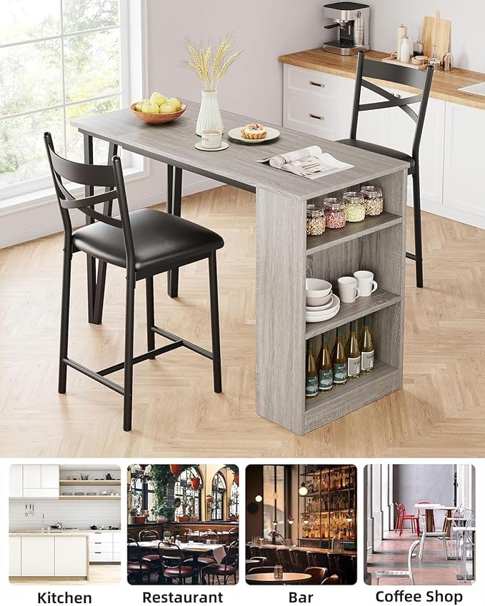 GAOMON 3 Piece Bar Table Set for 2, Bar Table and Chairs Set - Image 7