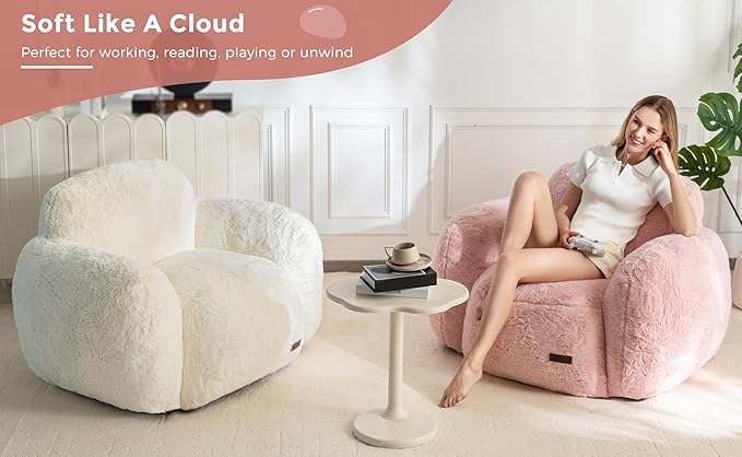 MAXYOYO Bean Bag Chair, Comfy Pebble Shaped Single Bean Bag Sofa - Image 7