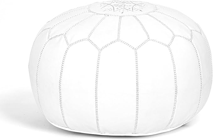 Marrakesh Gallery Genuine Leather Round Pouf Unstuffed by MarrakeshGallery
