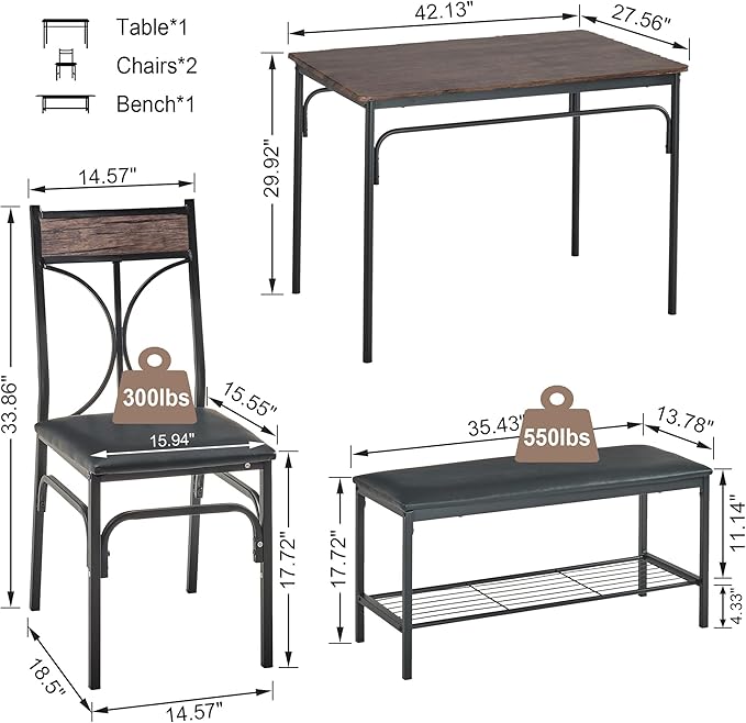 VECELO Kitchen Dining Table Set - Image 7