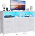 White Dresser for Bedroom, Led Dresser TV Stand by eiskah