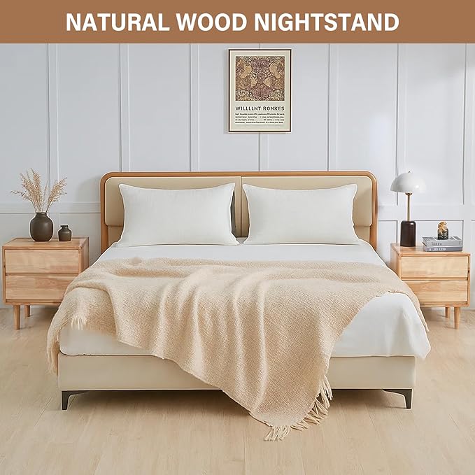 CozyDH Natural Wood Nightstand - Image 6
