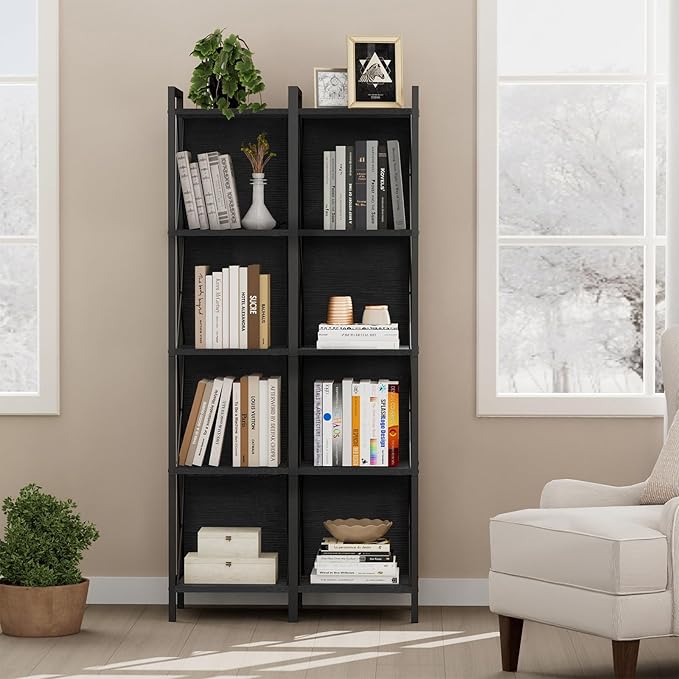 Homhedy 5 Tier Bookshelf Bookcase, Tall Narrow Bookshelf - Image 6