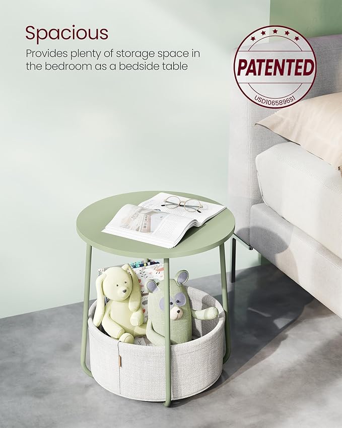 VASAGLE Small Round Side End Table, Modern Nightstand - Image 5