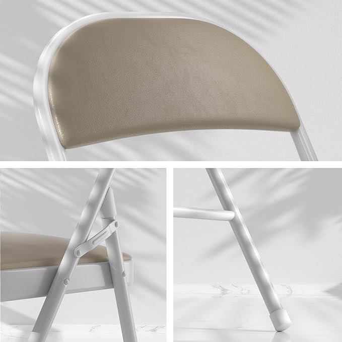 VECELO 4-Pack Folding Chairs Portable Metal - Image 5