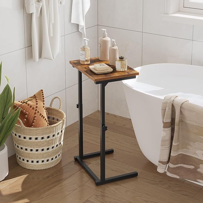 HOOBRO C Shaped End Table, Adjustable Height Side Table - Image 8