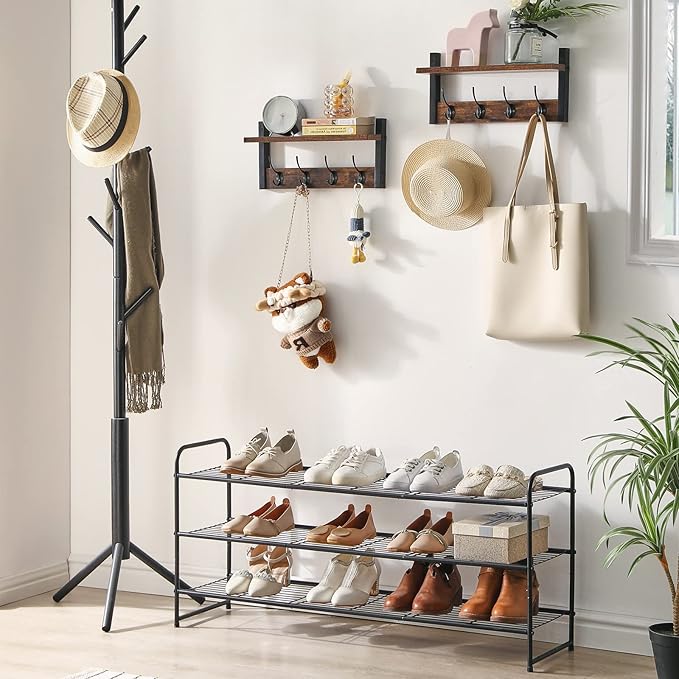 YMYNY Freestanding Shoe Racks, 3 Tiers Stackable & Adjustable Shoe Storage Shelf - Image 6