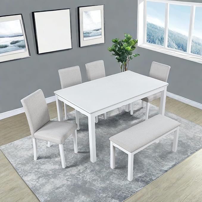 Dining Table Set, 6 Piece Counter Height Dinner Set - Image 4