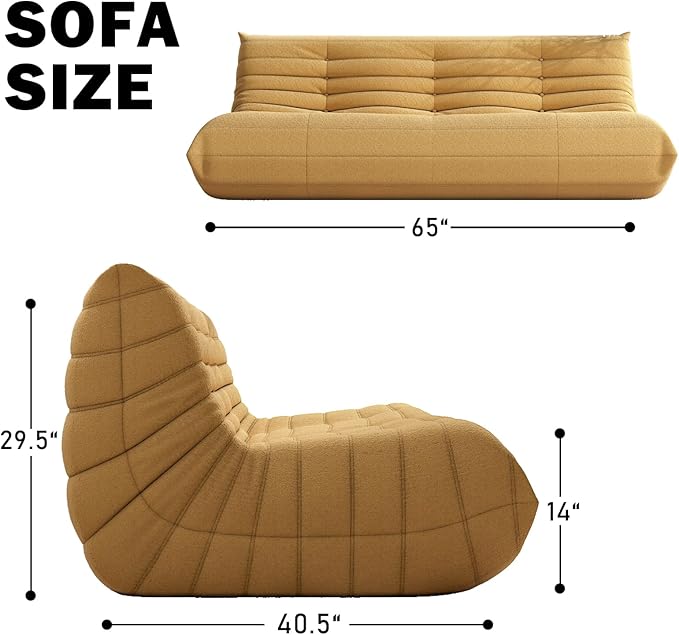 Big Bean Bag Chairs for Adults, 3 Seater Large Bean Bag Chair Sofa, Fireside - Image 2