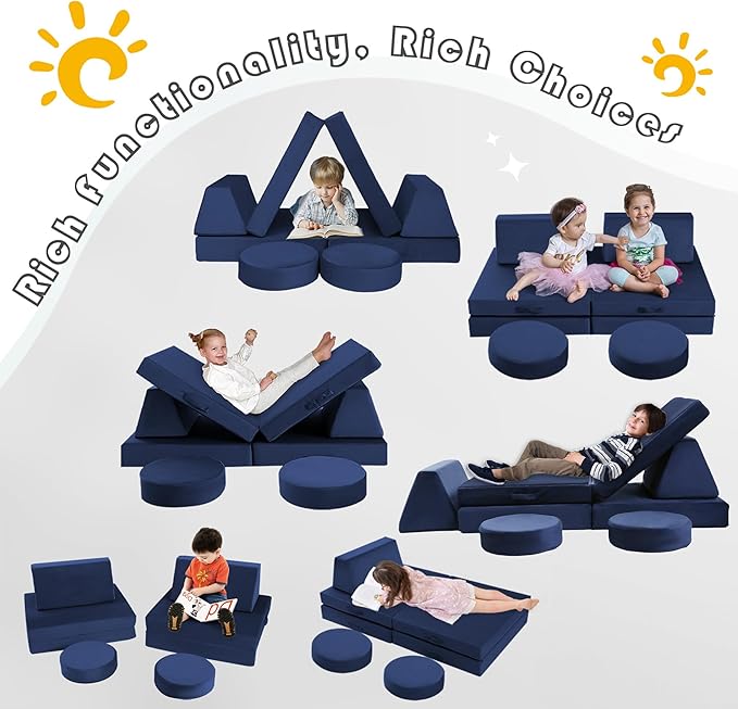 MeMoreCool Modular Kids Couch for Playroom, Building Fort Explorer Sofa - Image 5