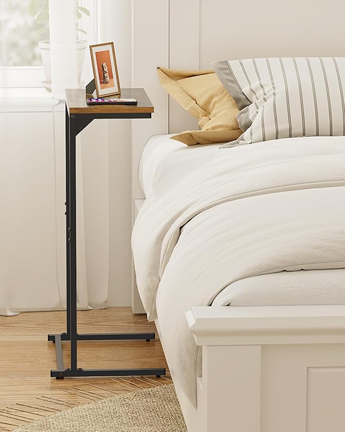 TUTOTAK C Shaped End Table, Tv Tray, Small Side Table, 28.7 inch Tall Couch - Image 2