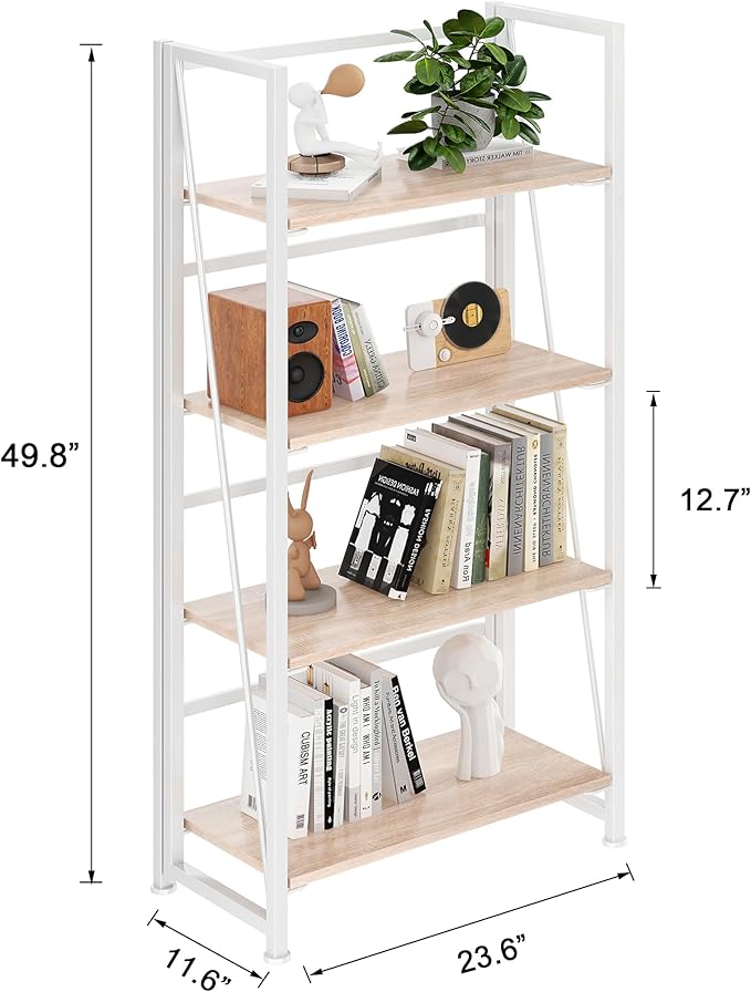 BHG Vintage Multifunctional Bookcase Folding Bookshelf, No-Assembly Plant Stand - Image 3