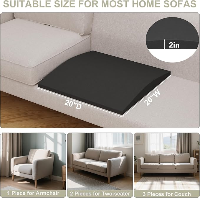 Couch Cushion Support for Sagging Seat, High-Density Curved Foam Sofa Furniture - Image 2