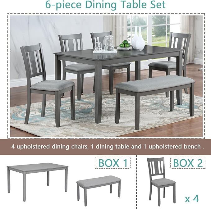 KEIKI 6-Piece Standard Height Dining Table Set - Image 7