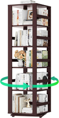 Homykic Rotating Bookshelf, Bamboo 360 Display Spinning Bookshelf Tower by Homykic