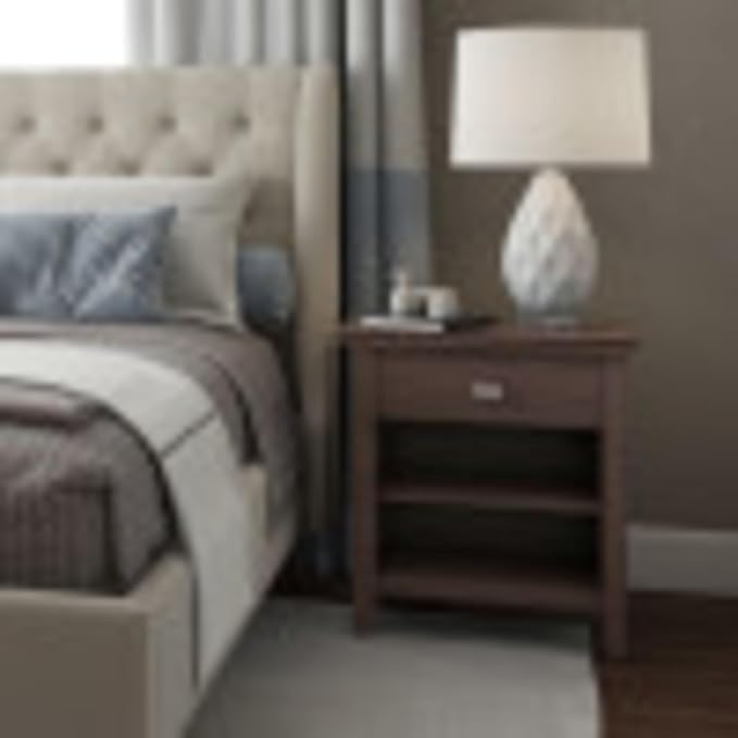SIMPLIHOME Artisan SOLID WOOD 24 inch Wide Transitional Bedside Nightstand - Image 2