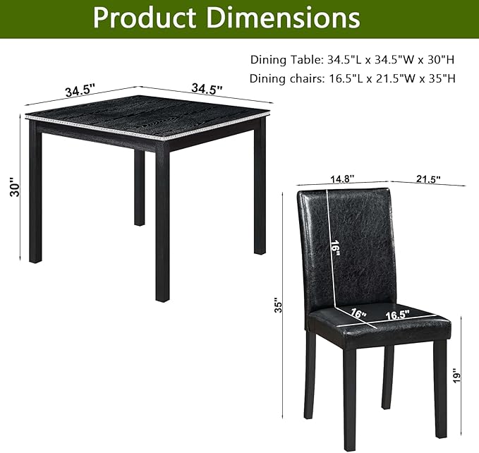 KEIKI 5-Piece Standard Height Dining Table Set - Image 3