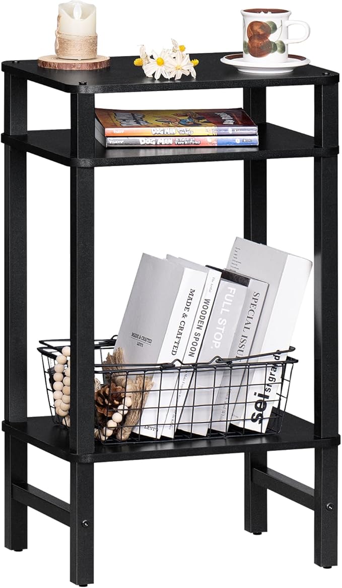 28in Tall Side Table 3-Tier Small Narrow End Table by YUFAM