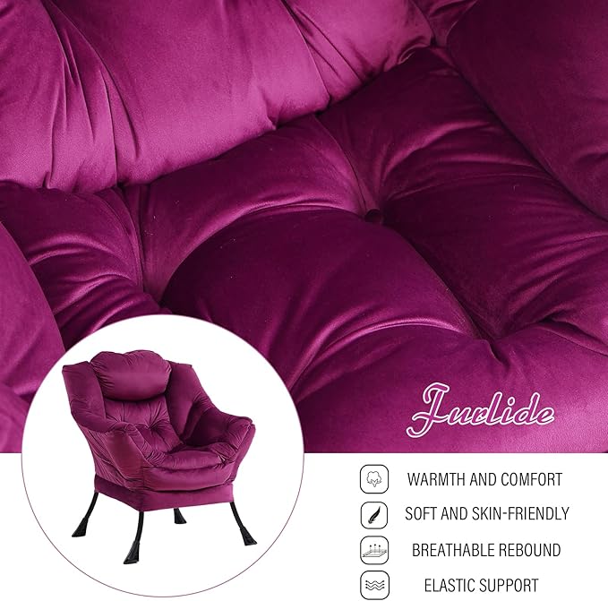 Lazy Chair with Ottoman, Modern Chair with Folding Footrest, Lounge Accent Chair - Image 8