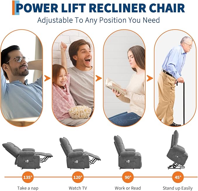 GarveeHome Power Lift Recliner Chair - Image 4