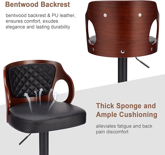 VECELO BarStools Set of 2, Counter Height Stools - Image 4