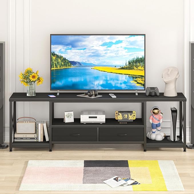 TV Stand with Fabric Drawers for 75 80 Inches TV - Image 7