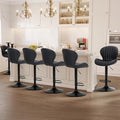 COLAMY Bar Stools Set of 6, Modern Swivel Bar Chairs, Adjustable Faux Leather by COLAMYINC
