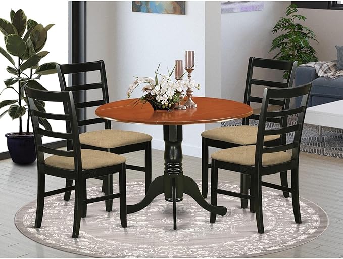 East West Furniture DLPF5-BCH-C 5 Piece Kitchen Table & Chairs Set Includes a - Image 7