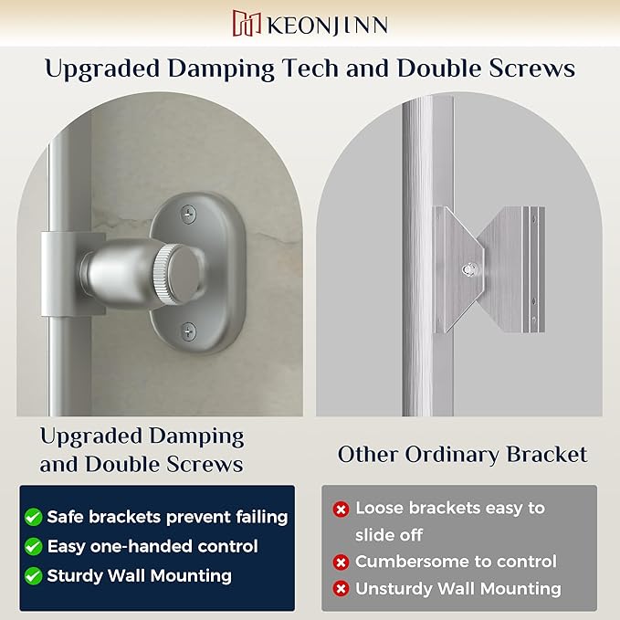Keonjinn 20 x 30 Inch Tilt Mirror Bathroom, Satin Nickel Metal Pivot Mirror - Image 3