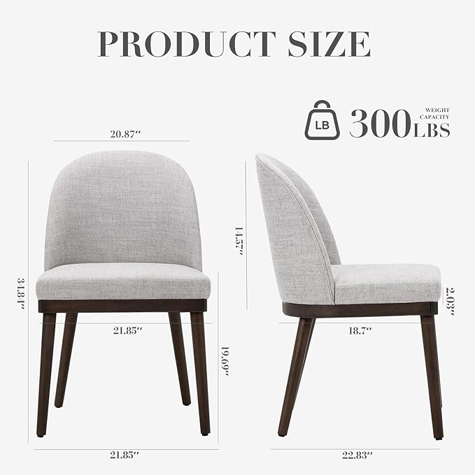 COLAMY Upholstered Dining Chairs Set of 6, Wooden Kitchen Chairs - Image 2