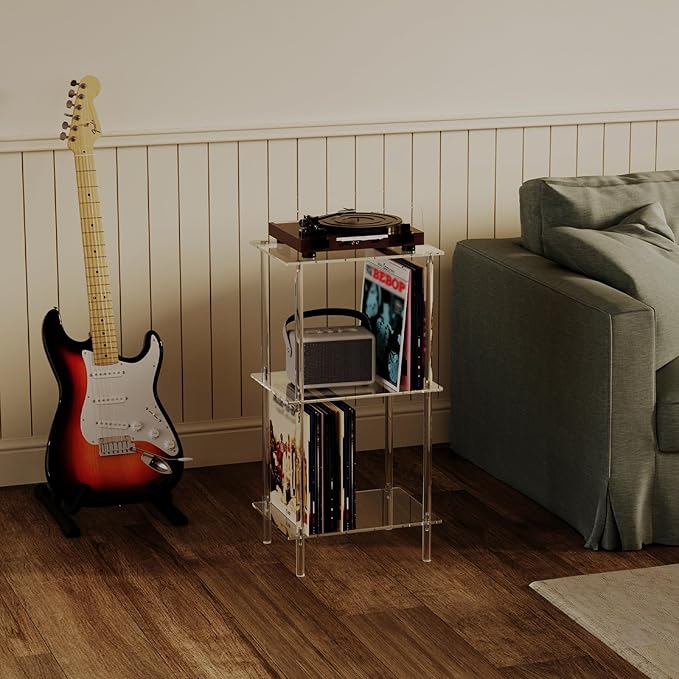 HMYHUM Acrylic Record Player Stand, Turntable Stand - Image 2