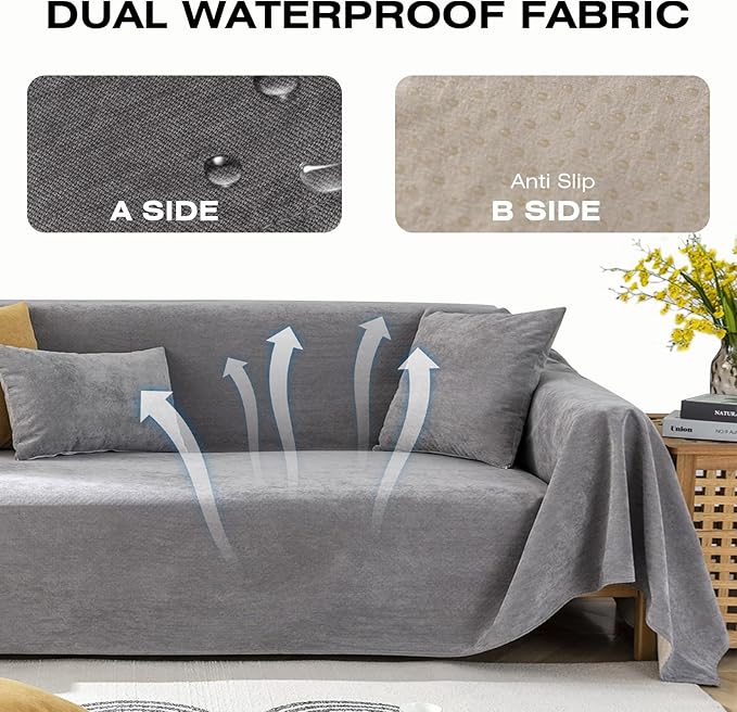 STACYPIK Waterproof Gray Couch Cover - Image 9