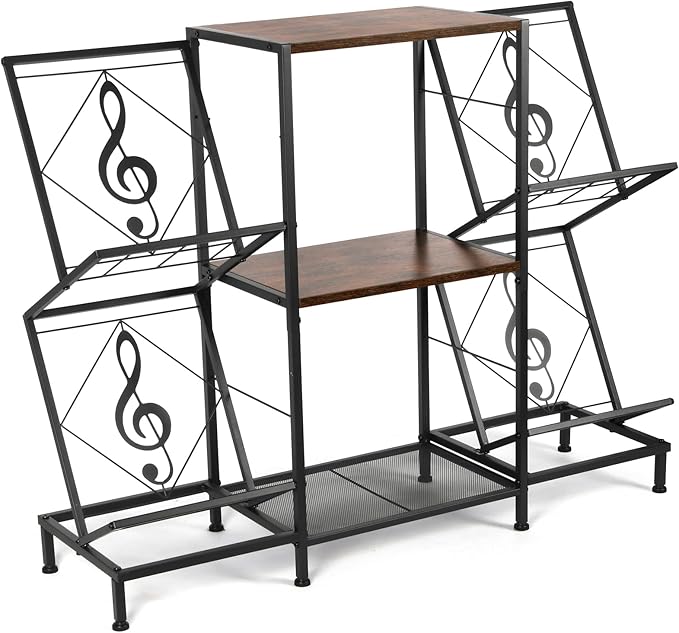 Record Player Stand with Vinyl Record Storage, Turntable Stand with 4-Tier by HYCFYJR