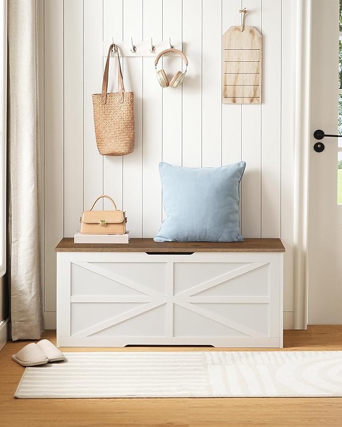 Storage Chest, 43.3" Toy Chest Storage, Farmhouse Storage Bench - Image 2