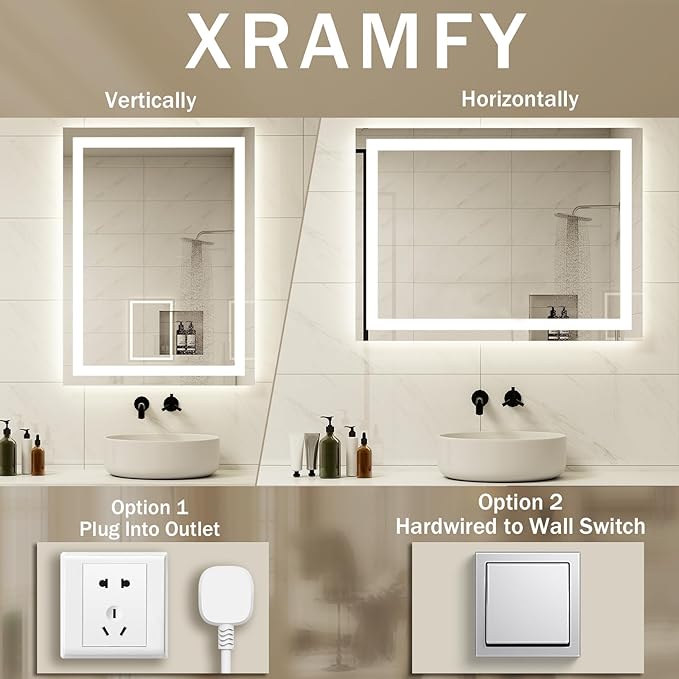 38'' x 26'' LED Bathroom Mirror - Image 7
