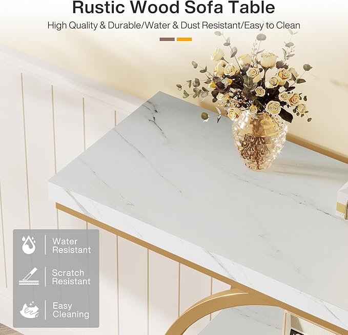 Tribesigns 41.3" Console Table, Industrial 4-Tier Sofa Entryway Table - Image 8