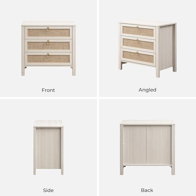SICOTAS White Night Stand with Drawers - Image 9