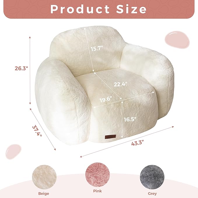MAXYOYO Bean Bag Chair, Comfy Pebble Shaped Single Bean Bag Sofa - Image 2
