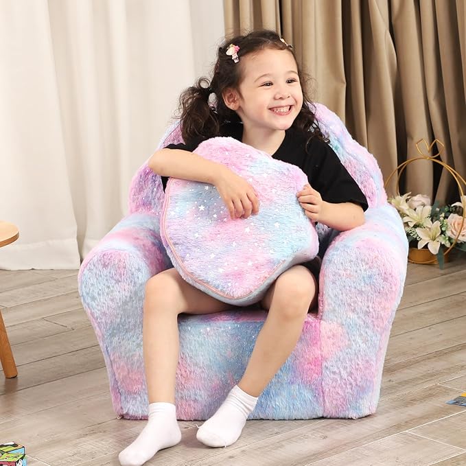 Kids Sofa with Ottoman, Shell-Like Sofa - Image 2