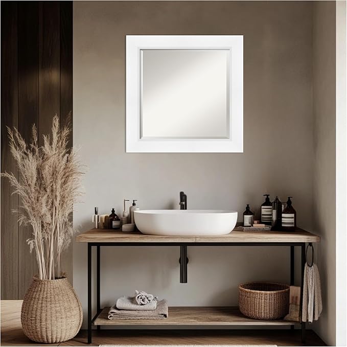 Amanti Art White Bathroom Mirror - Image 6