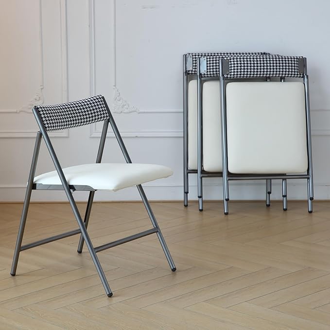 Folding Dining Table Set for 4, Foldable Kitchen Dinner Table and 2 Chairs Set - Image 9
