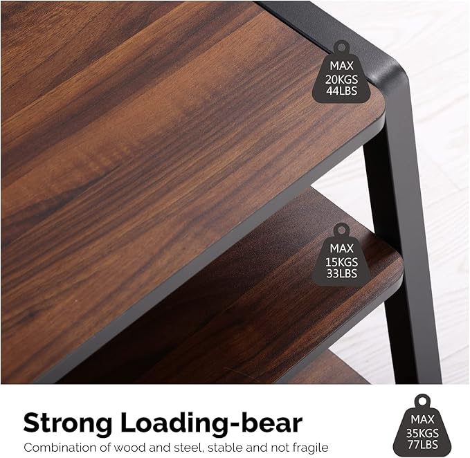 FITUEYES 3-Tier Floor TV Stand for 37-70 Inch TVs Entertainment Center Stand - Image 2