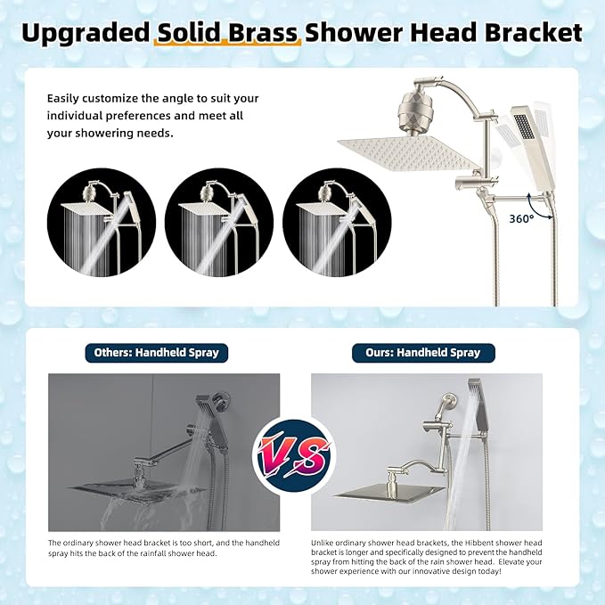 Hibbent Metal 10'' Filtered Rainfall Shower Head - Image 2