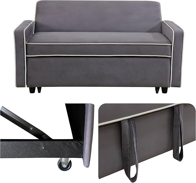 53 Inch Convertible Pull Out Sofa Bed, Sleeper Couch - Image 4