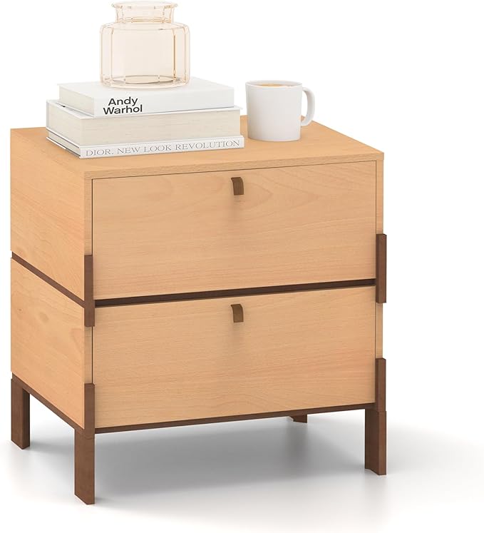 Sebastack Night Stand, Customizable 2 Drawers Bedside Table, End Table - Image 4