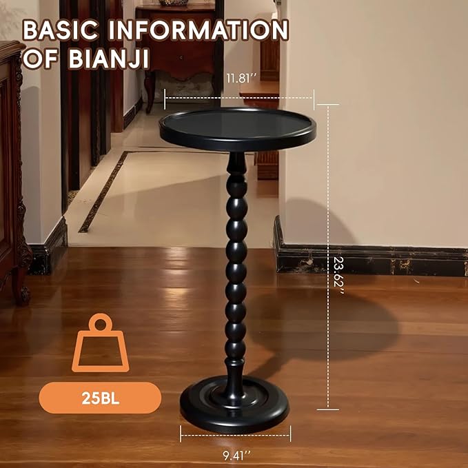 Small Accent Wood End Table, 12inch Round Bedside Table, Natural Side Table - Image 2