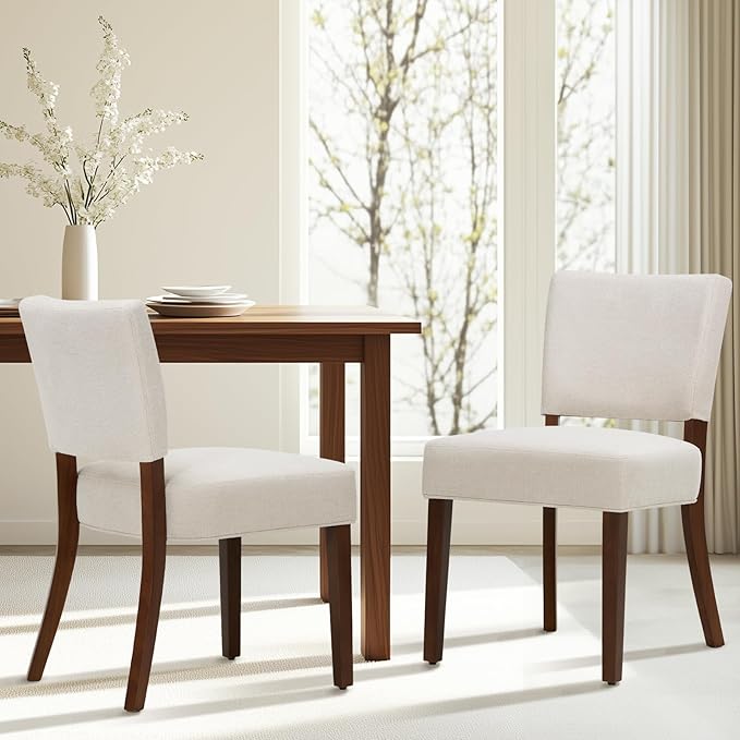 COLAMY Mid Century Modern Dining Chairs Set of 2, Upholstered Kitchen Chairs - Image 2